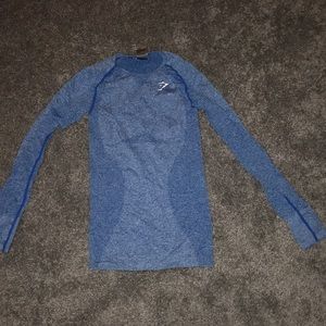 GYMSHARK BLUE FITTED TOP